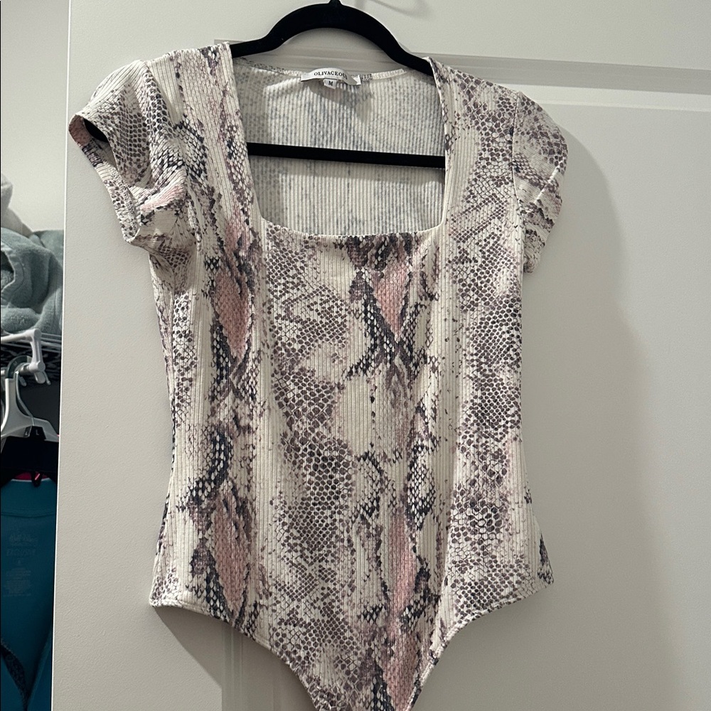 Olivaceous Snakeskin Bodysuit